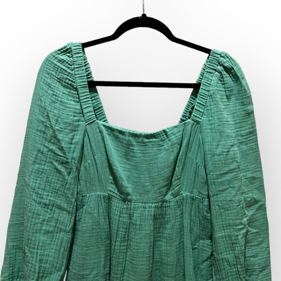 J. Crew Squareneck Soft Gauze Mini Dress Puff Sleeve Longsleeve - Picture 3 of 6